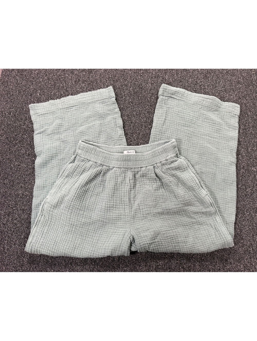 Sage green Madewell cotton casual wide leg lounge pants XS